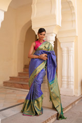 Blue And Green  Kanjeevaram Saree